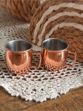 Copper Moscow Mini Two Ounces Mule Mugs - Set of 2 NEW